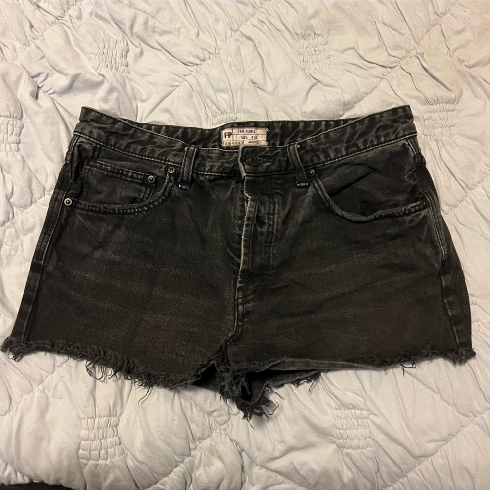 Free people black denim shorts
